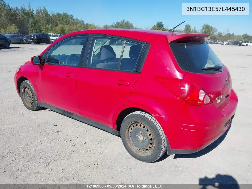 2007 Nissan Versa VIN: 3N1BC13E57L445430 Lot: 12106906