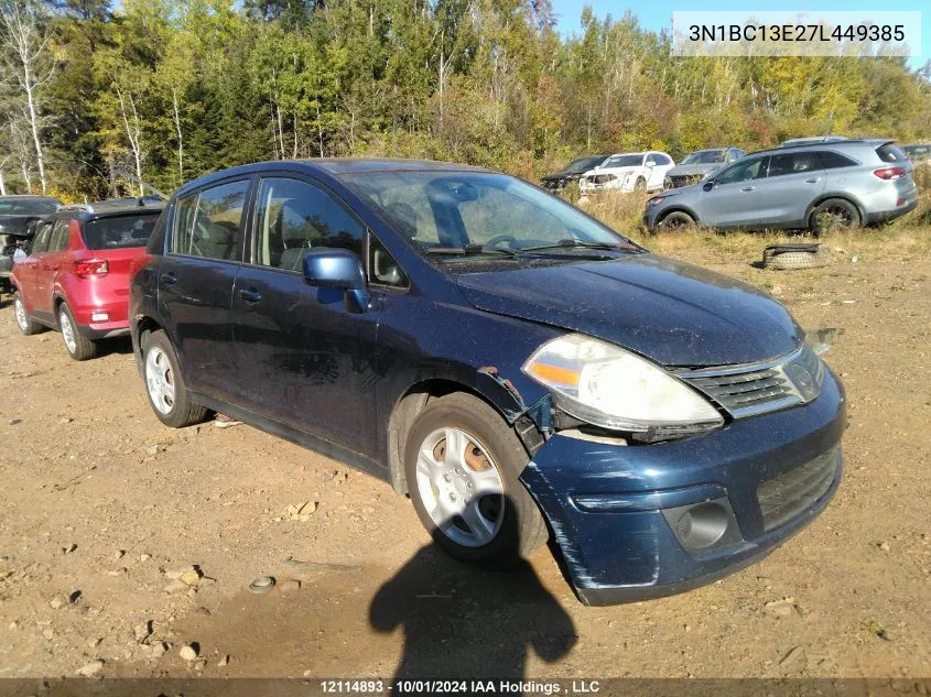 2007 Nissan Versa 1.8S VIN: 3N1BC13E27L449385 Lot: 12114893