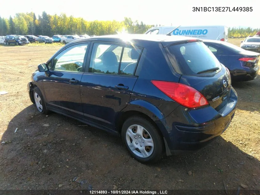 2007 Nissan Versa 1.8S VIN: 3N1BC13E27L449385 Lot: 12114893