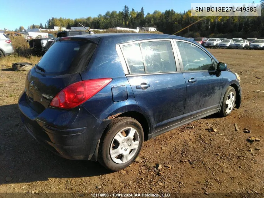 2007 Nissan Versa 1.8S VIN: 3N1BC13E27L449385 Lot: 12114893