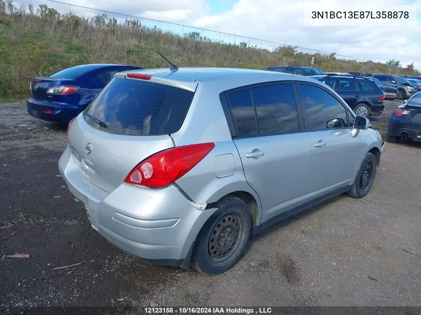 2007 Nissan Versa 1.8S VIN: 3N1BC13E87L358878 Lot: 12123158