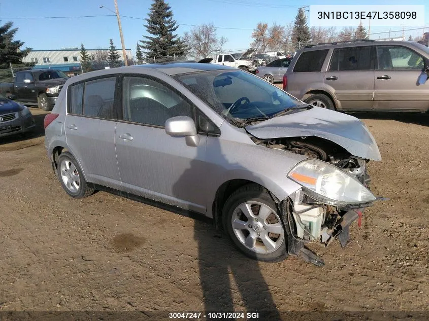 2007 Nissan Versa S/Sl VIN: 3N1BC13E47L358098 Lot: 30047247