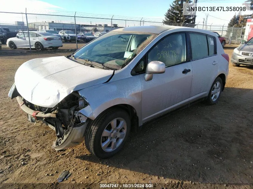 2007 Nissan Versa S/Sl VIN: 3N1BC13E47L358098 Lot: 30047247