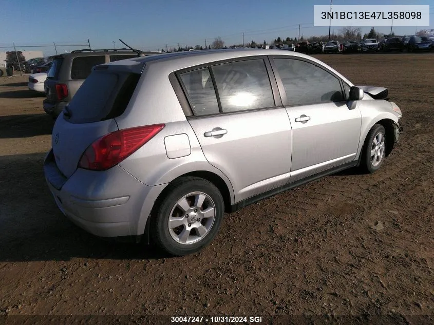 2007 Nissan Versa S/Sl VIN: 3N1BC13E47L358098 Lot: 30047247