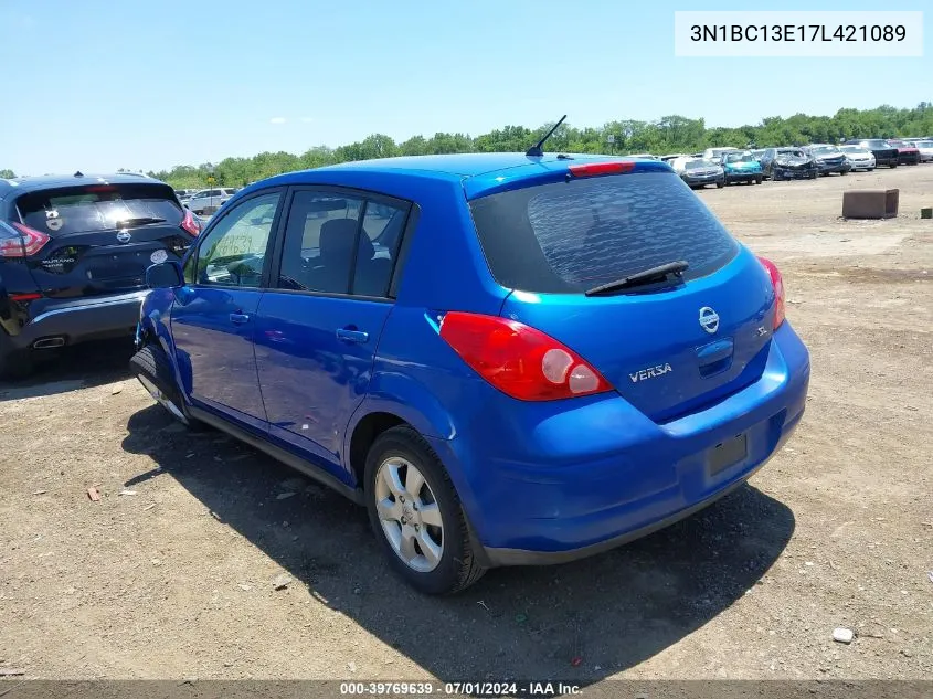 2007 Nissan Versa 1.8Sl VIN: 3N1BC13E17L421089 Lot: 39769639