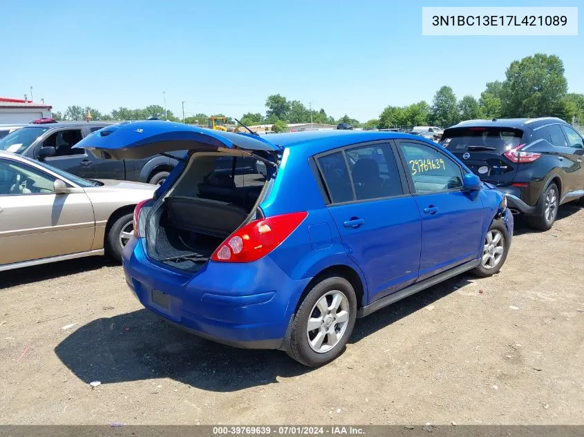 2007 Nissan Versa 1.8Sl VIN: 3N1BC13E17L421089 Lot: 39769639