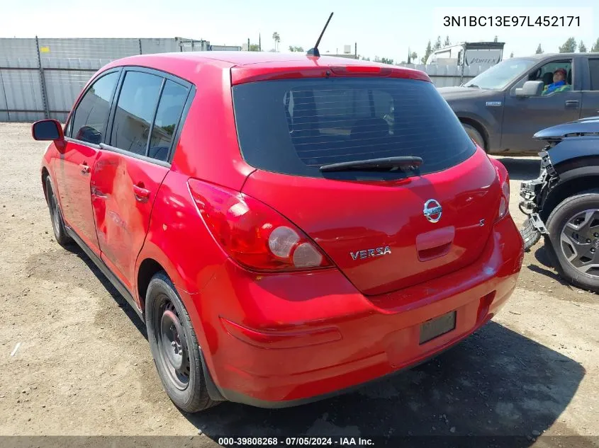 2007 Nissan Versa 1.8S VIN: 3N1BC13E97L452171 Lot: 39808268