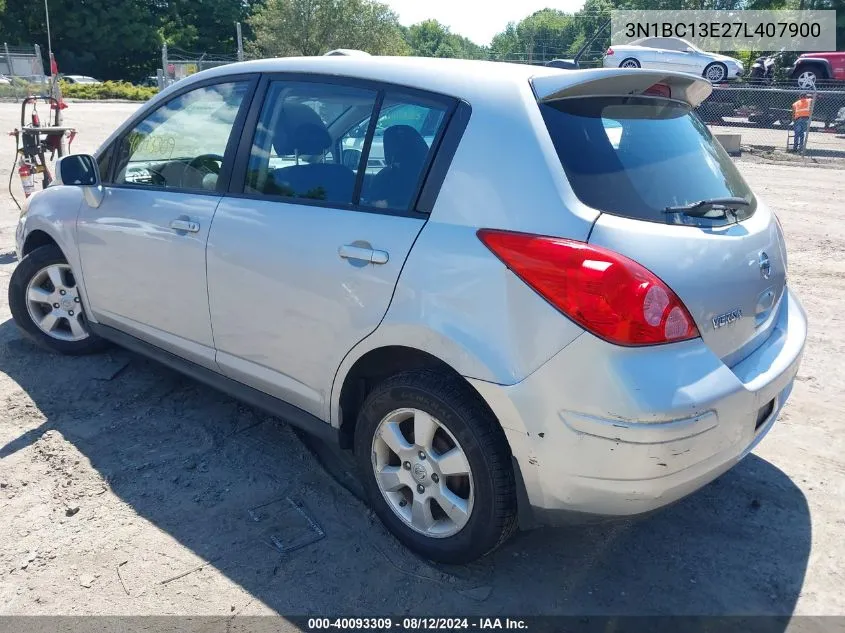 2007 Nissan Versa 1.8Sl VIN: 3N1BC13E27L407900 Lot: 40093309