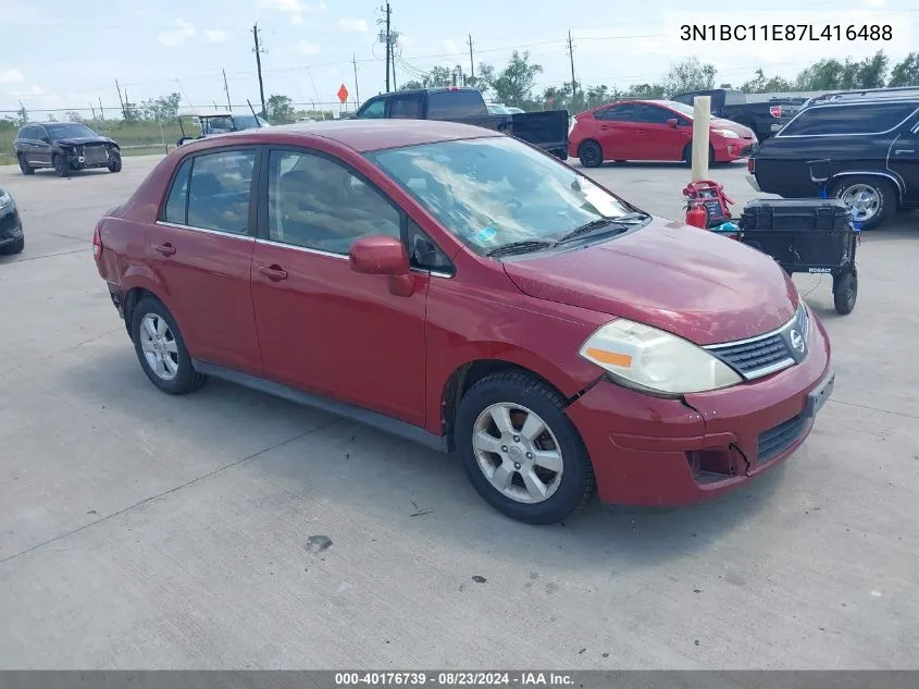 2007 Nissan Versa 1.8Sl VIN: 3N1BC11E87L416488 Lot: 40176739