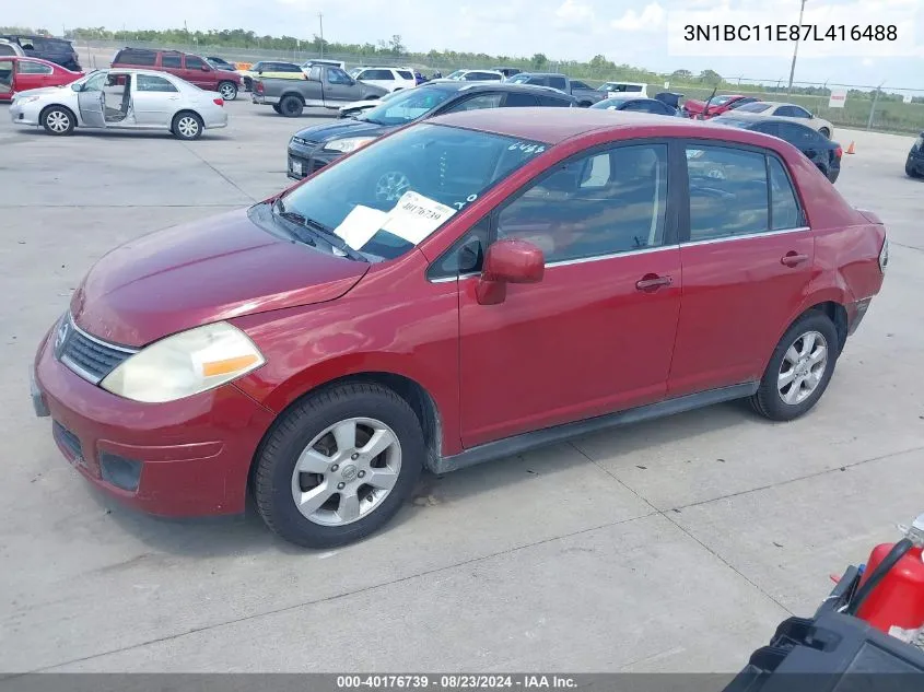 2007 Nissan Versa 1.8Sl VIN: 3N1BC11E87L416488 Lot: 40176739