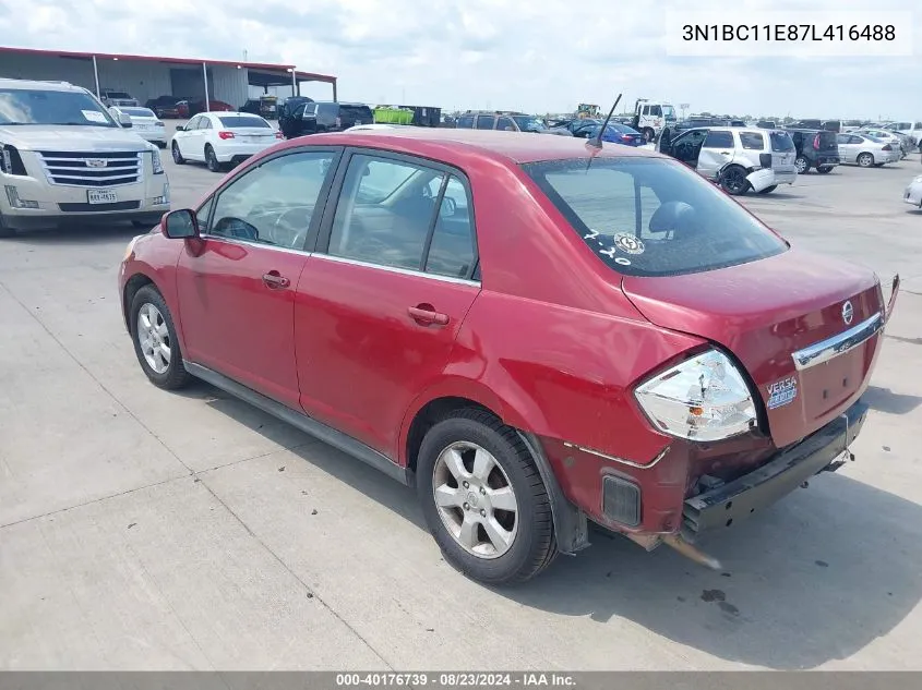 3N1BC11E87L416488 2007 Nissan Versa 1.8Sl