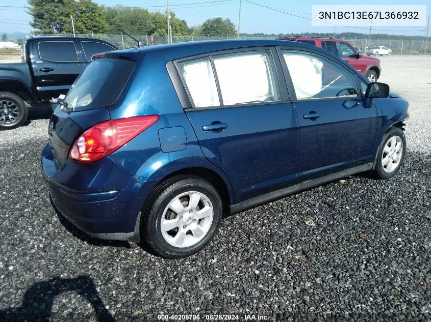 2007 Nissan Versa 1.8Sl VIN: 3N1BC13E67L366932 Lot: 40208796