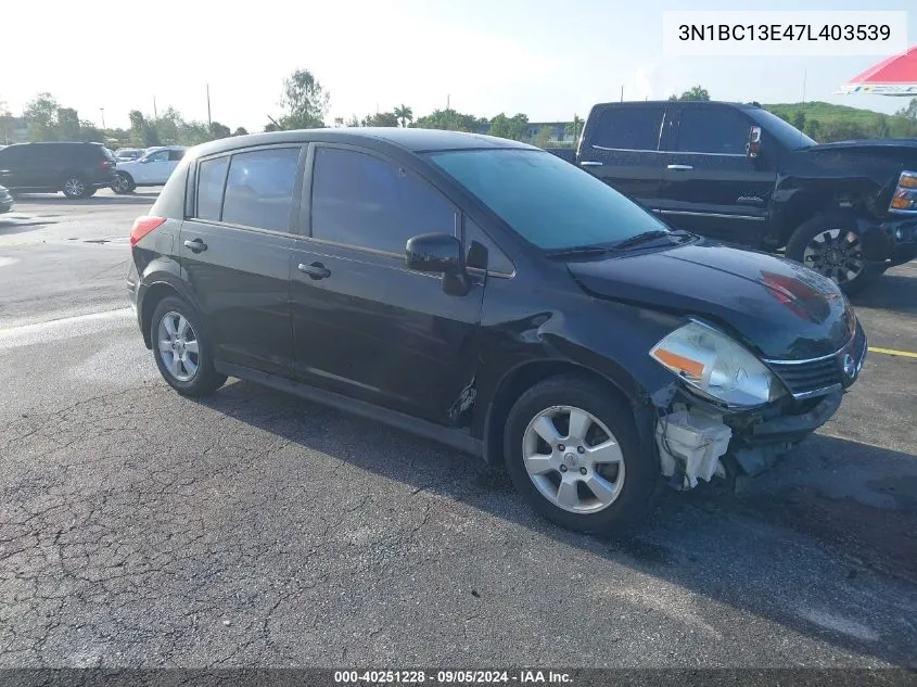 2007 Nissan Versa S/Sl VIN: 3N1BC13E47L403539 Lot: 40251228