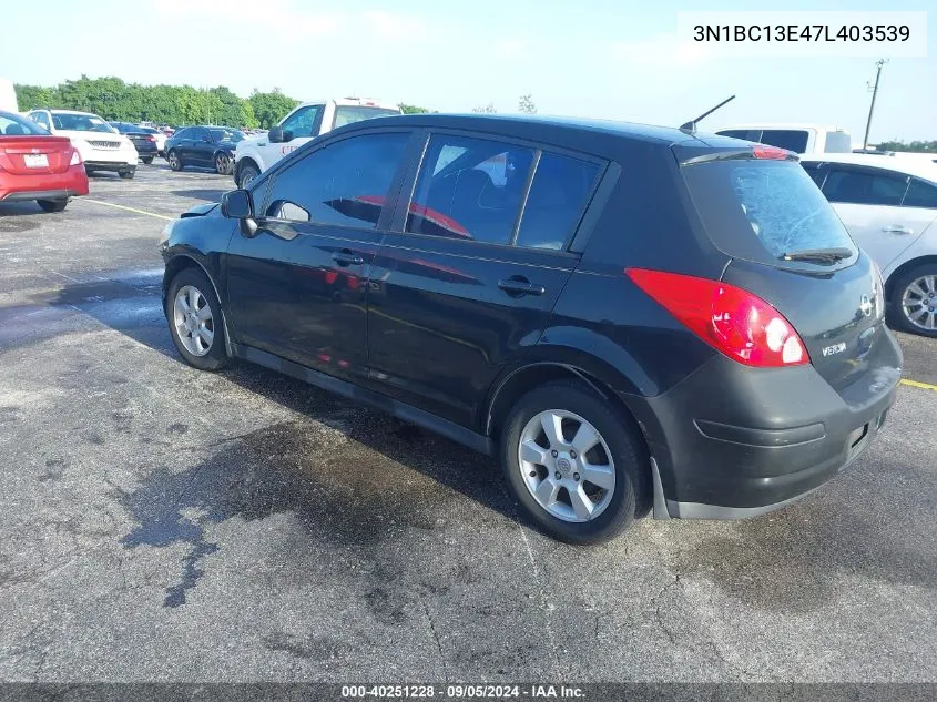 2007 Nissan Versa S/Sl VIN: 3N1BC13E47L403539 Lot: 40251228