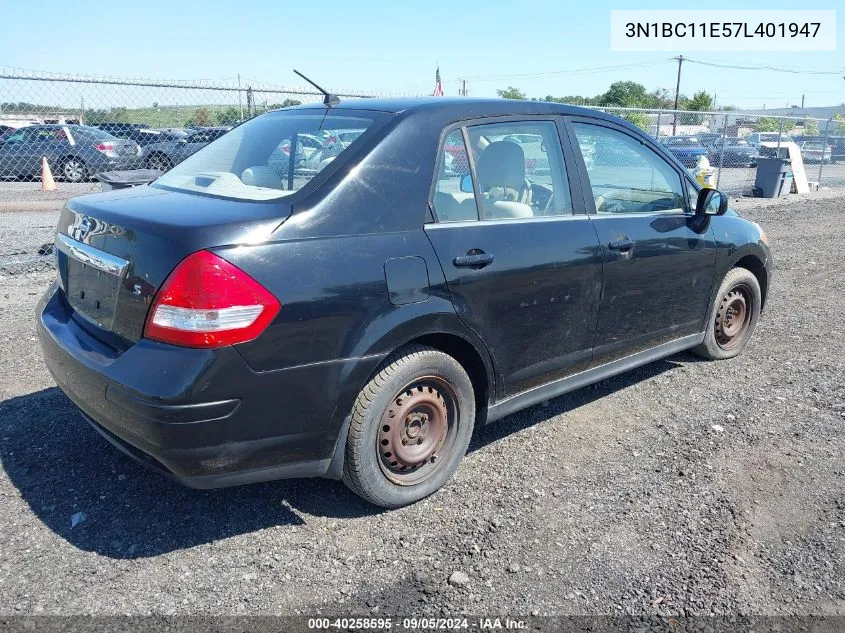 2007 Nissan Versa 1.8S VIN: 3N1BC11E57L401947 Lot: 40258595