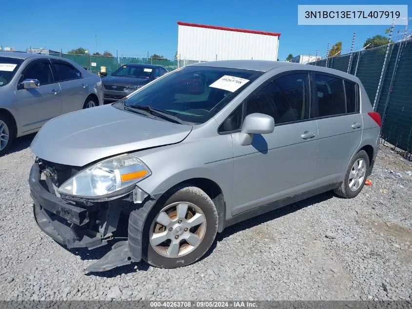 2007 Nissan Versa S/Sl VIN: 3N1BC13E17L407919 Lot: 40263708