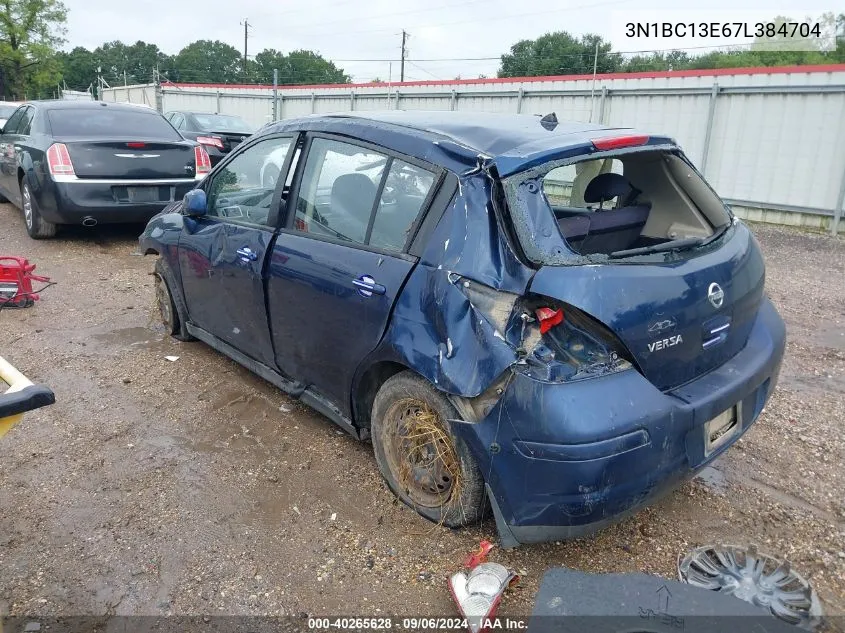 2007 Nissan Versa 1.8S VIN: 3N1BC13E67L384704 Lot: 40265628