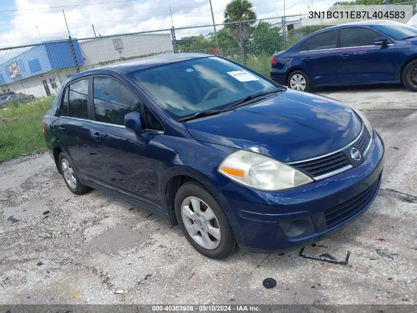 2007 Nissan Versa 1.8Sl VIN: 3N1BC11E87L404583 Lot: 40303908