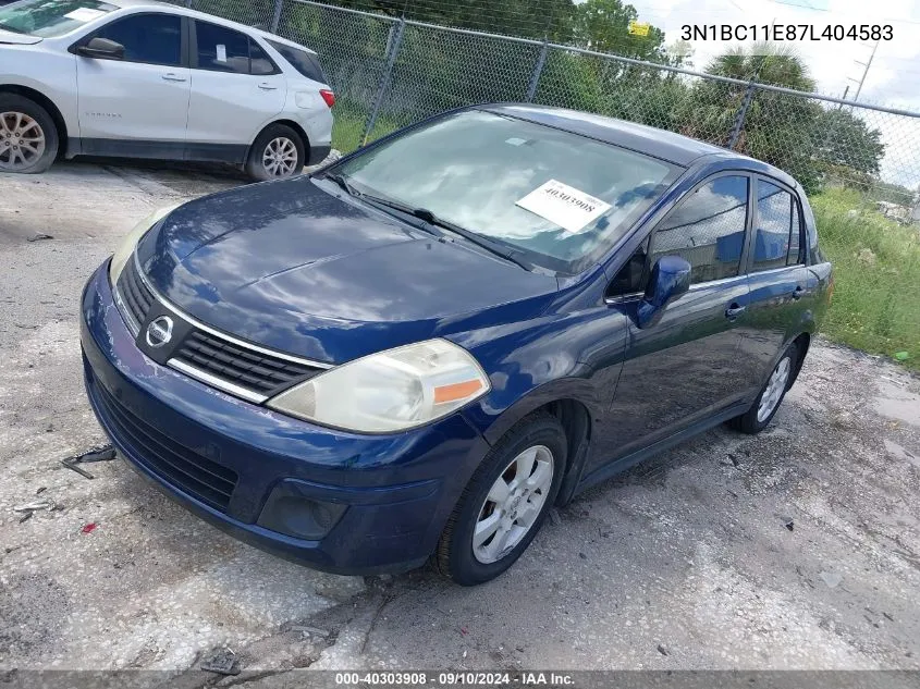 2007 Nissan Versa 1.8Sl VIN: 3N1BC11E87L404583 Lot: 40303908