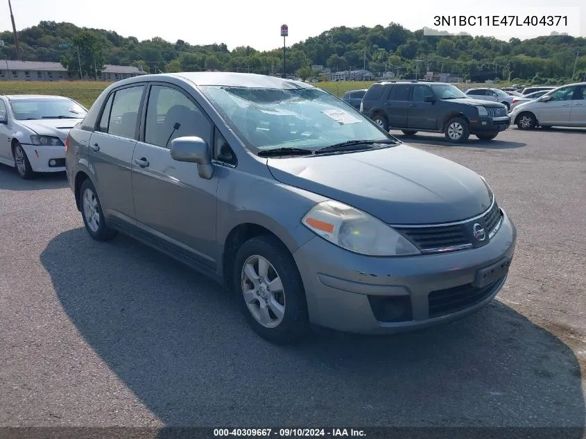 2007 Nissan Versa S/Sl VIN: 3N1BC11E47L404371 Lot: 40309667