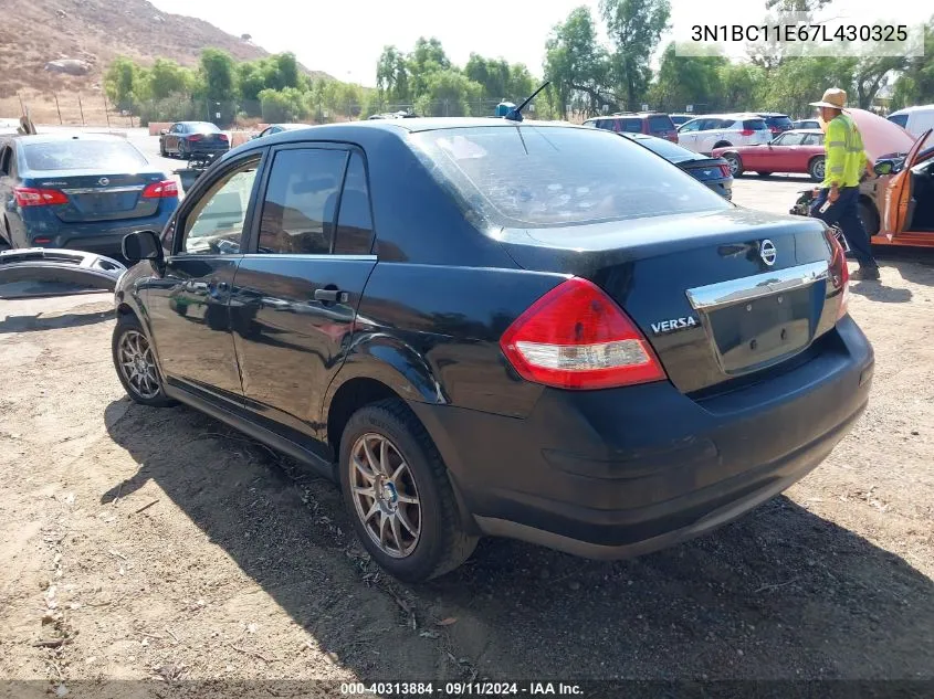 2007 Nissan Versa S/Sl VIN: 3N1BC11E67L430325 Lot: 40313884