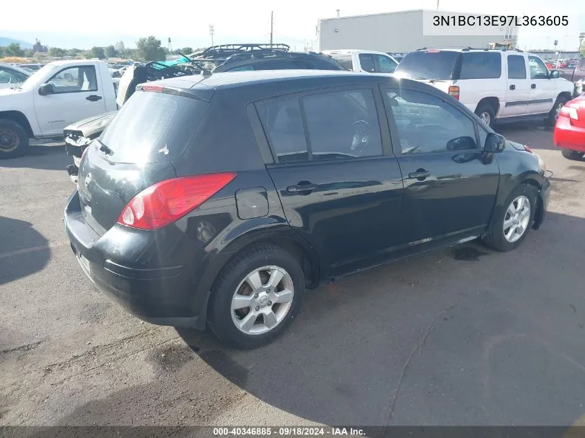 2007 Nissan Versa S/Sl VIN: 3N1BC13E97L363605 Lot: 40346885