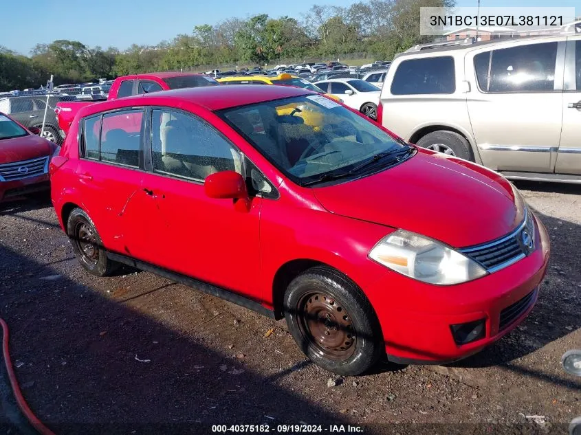 2007 Nissan Versa 1.8S VIN: 3N1BC13E07L381121 Lot: 40375182