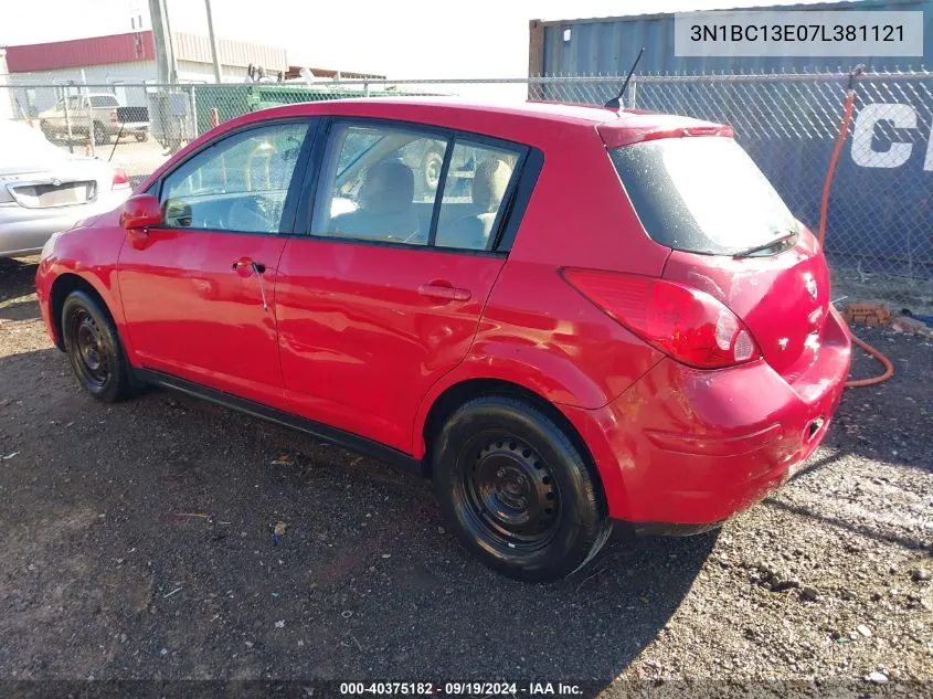 2007 Nissan Versa 1.8S VIN: 3N1BC13E07L381121 Lot: 40375182