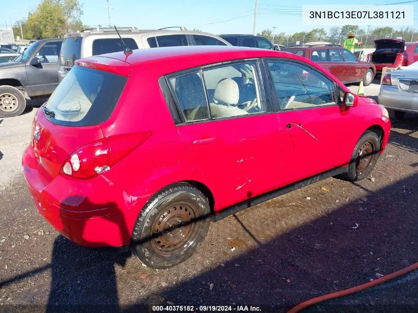 2007 Nissan Versa 1.8S VIN: 3N1BC13E07L381121 Lot: 40375182