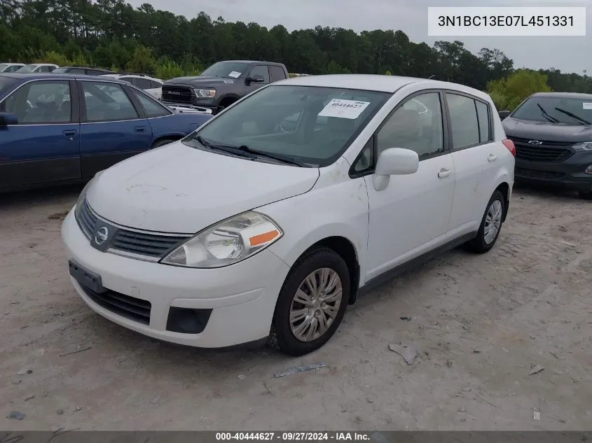 2007 Nissan Versa 1.8S VIN: 3N1BC13E07L451331 Lot: 40444627