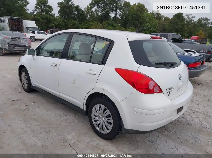 2007 Nissan Versa 1.8S VIN: 3N1BC13E07L451331 Lot: 40444627