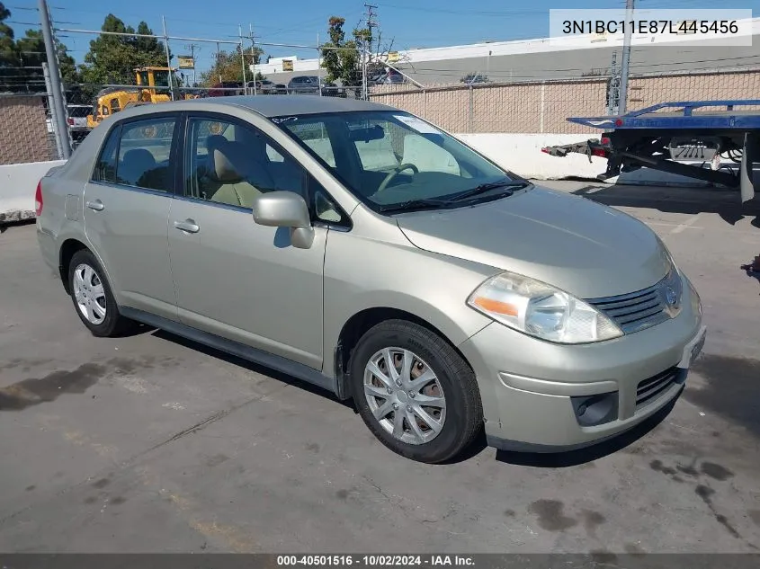 2007 Nissan Versa 1.8S VIN: 3N1BC11E87L445456 Lot: 40501516