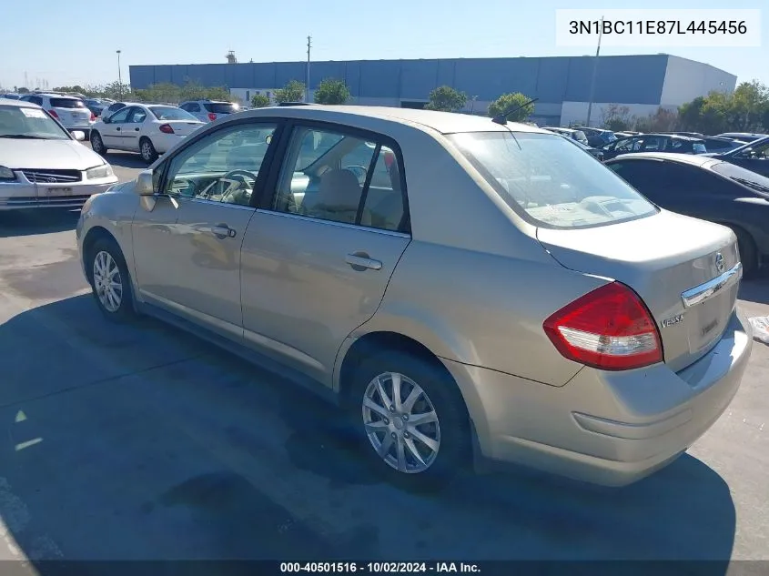 2007 Nissan Versa 1.8S VIN: 3N1BC11E87L445456 Lot: 40501516