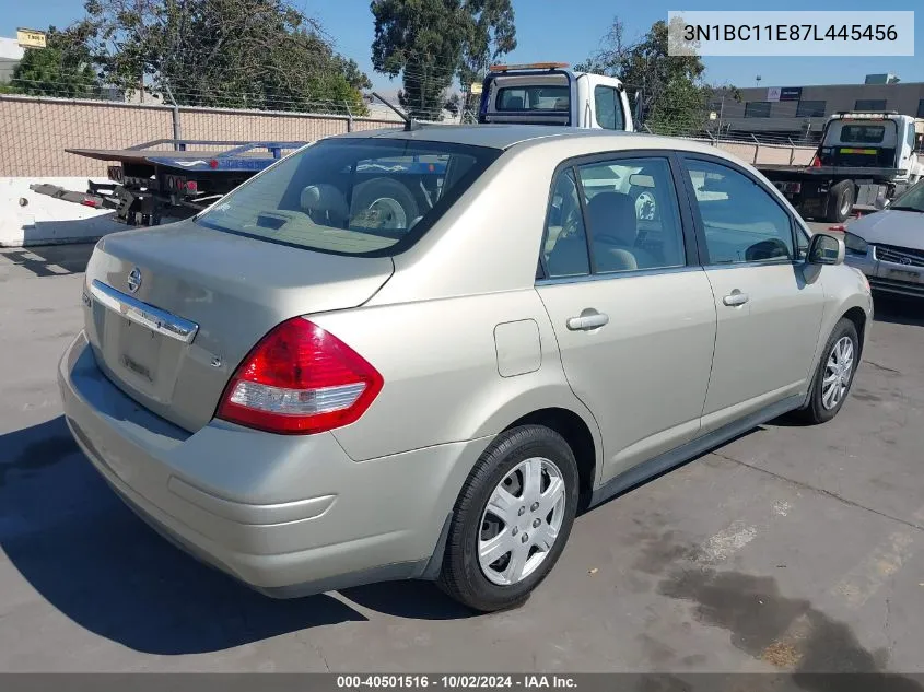 2007 Nissan Versa 1.8S VIN: 3N1BC11E87L445456 Lot: 40501516