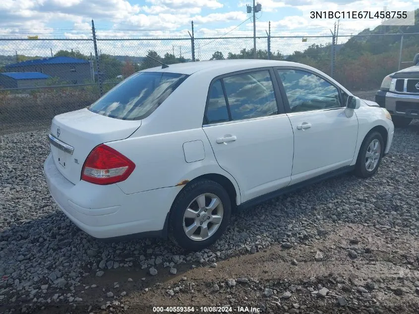 2007 Nissan Versa 1.8Sl VIN: 3N1BC11E67L458755 Lot: 40559354