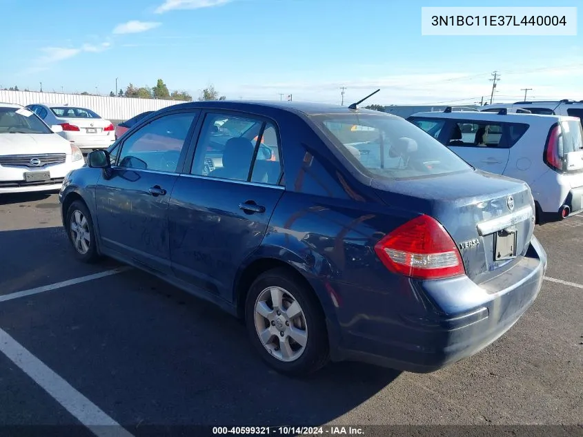 2007 Nissan Versa 1.8Sl VIN: 3N1BC11E37L440004 Lot: 40599321