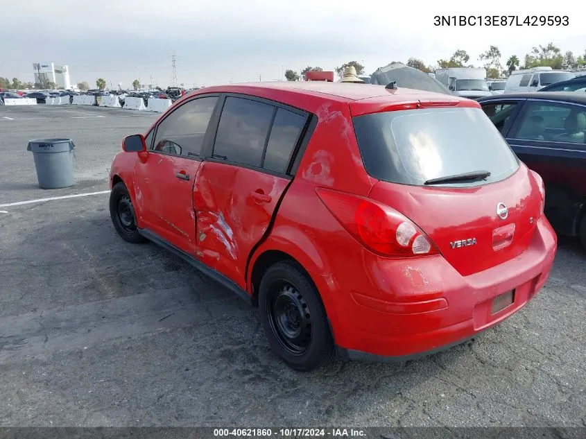 2007 Nissan Versa 1.8S VIN: 3N1BC13E87L429593 Lot: 40621860