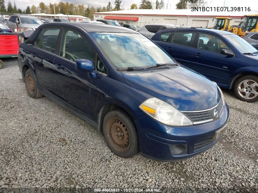 2007 Nissan Versa 1.8S VIN: 3N1BC11E07L398116 Lot: 40655931