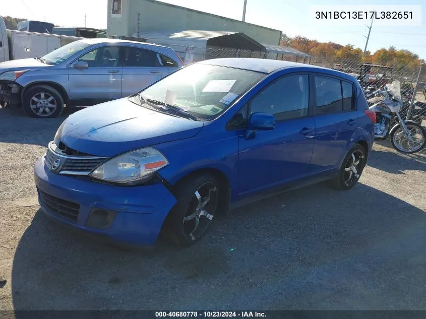 2007 Nissan Versa 1.8S VIN: 3N1BC13E17L382651 Lot: 40680778