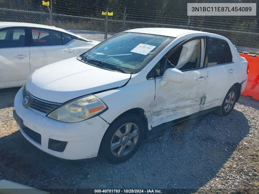 2007 Nissan Versa 1.8Sl VIN: 3N1BC11E87L454089 Lot: 40701783