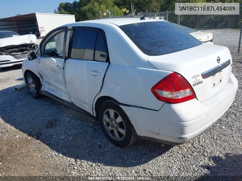 2007 Nissan Versa 1.8Sl VIN: 3N1BC11E87L454089 Lot: 40701783