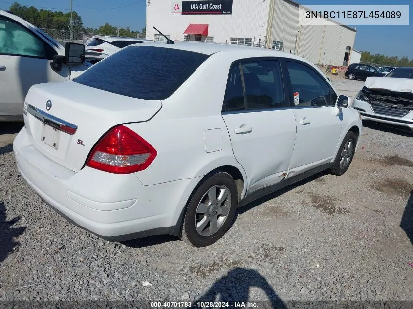 2007 Nissan Versa 1.8Sl VIN: 3N1BC11E87L454089 Lot: 40701783