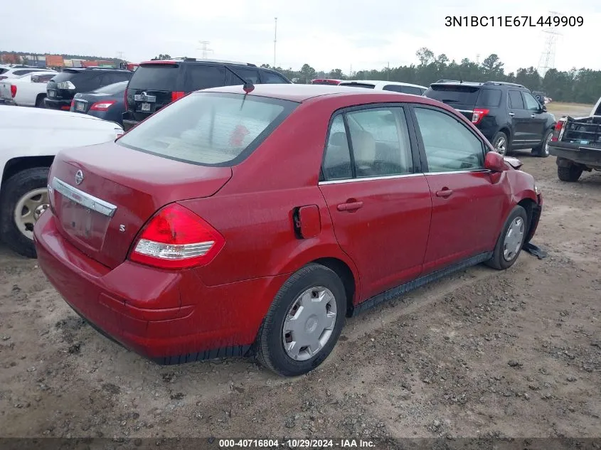 2007 Nissan Versa 1.8S VIN: 3N1BC11E67L449909 Lot: 40716804