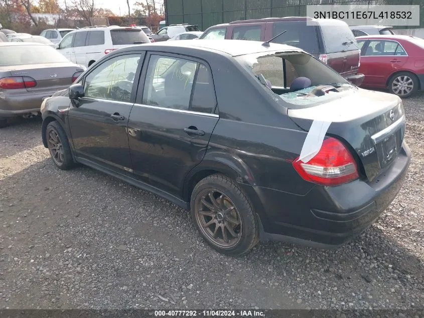 2007 Nissan Versa 1.8S VIN: 3N1BC11E67L418532 Lot: 40777292