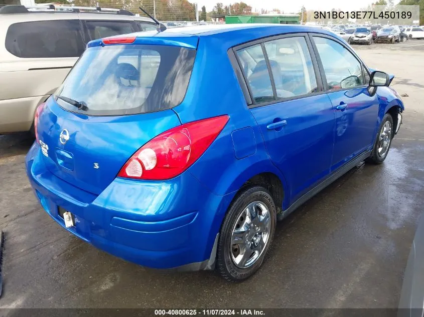 2007 Nissan Versa 1.8S VIN: 3N1BC13E77L450189 Lot: 40800625