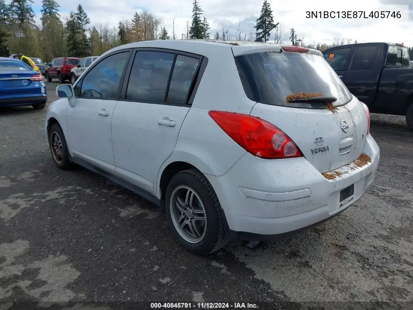 2007 Nissan Versa 1.8S VIN: 3N1BC13E87L405746 Lot: 40845791