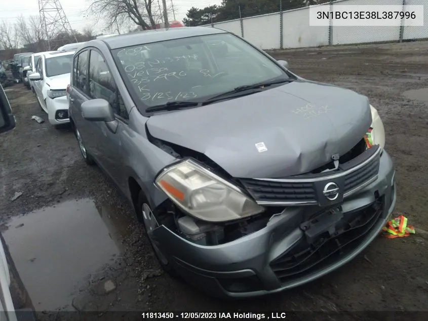 2008 Nissan Versa 1.8 S VIN: 3N1BC13E38L387996 Lot: 11813450