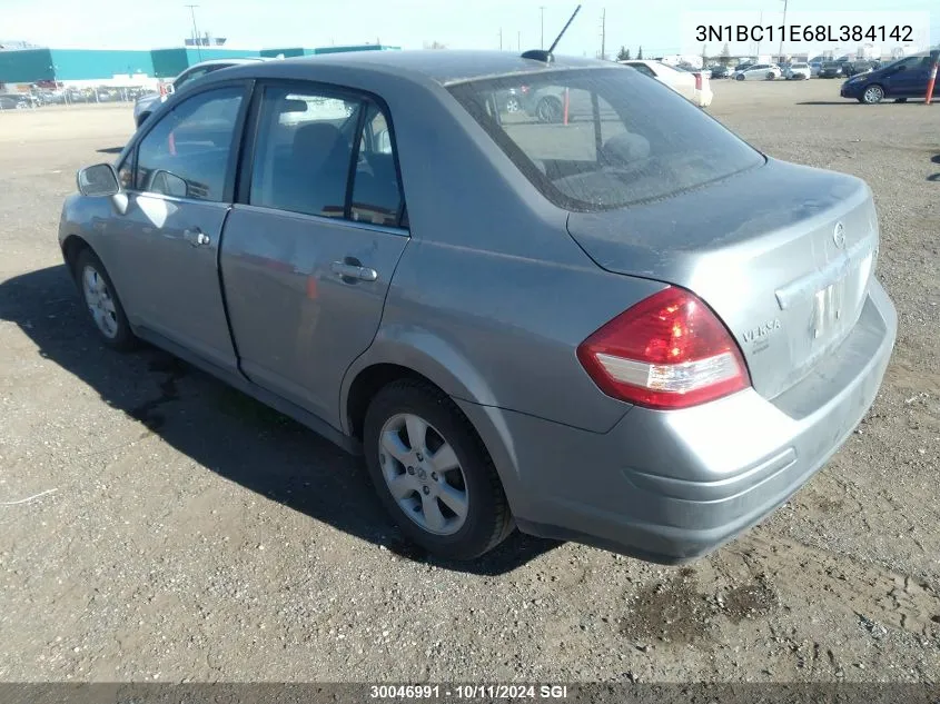 2008 Nissan Versa S/Sl VIN: 3N1BC11E68L384142 Lot: 30046991