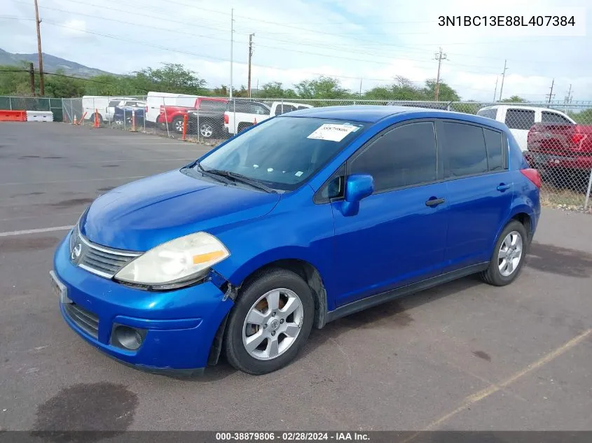 2008 Nissan Versa 1.8Sl VIN: 3N1BC13E88L407384 Lot: 38879806