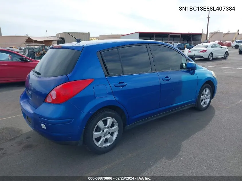 2008 Nissan Versa 1.8Sl VIN: 3N1BC13E88L407384 Lot: 38879806